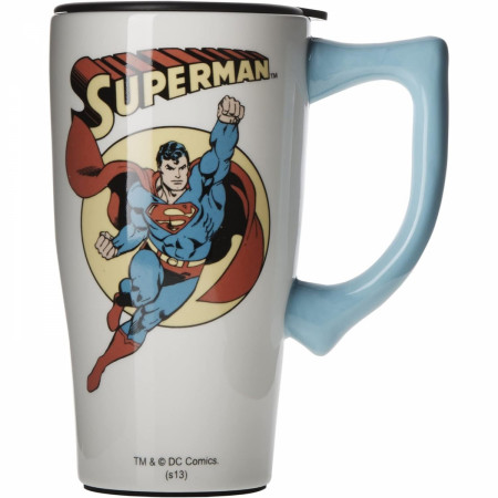 Superman Classic Comic Art 18oz Ceramic Travel Mug